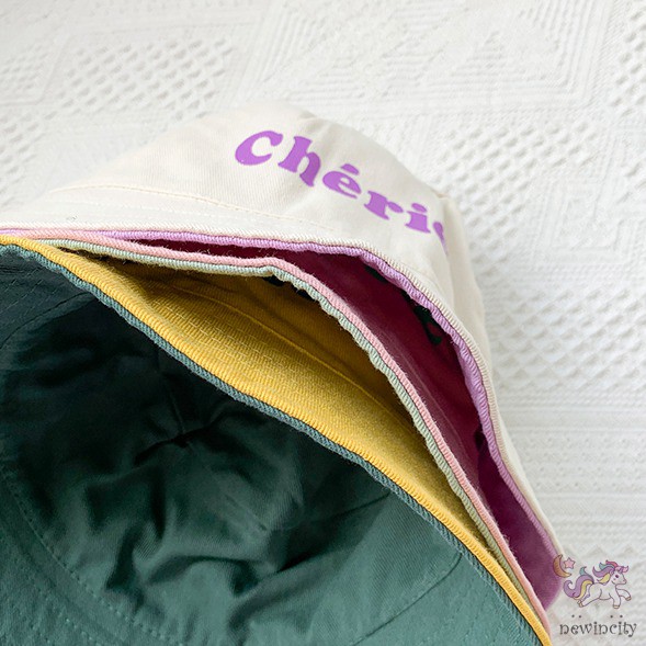 Mũ tròn vành 2 mặt in chữ thời trang Hàn Quốc dành cho bé trai/bé gái