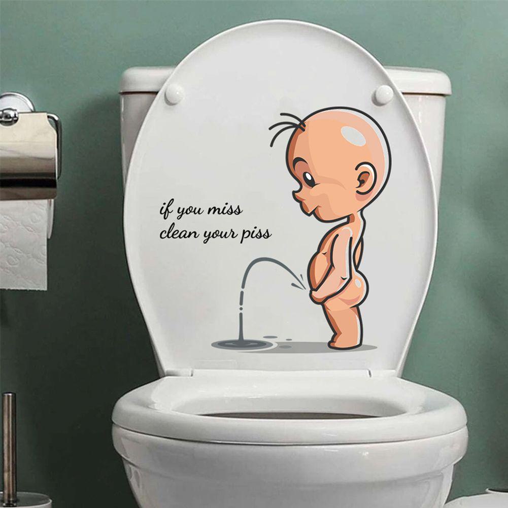 Sticker Dán Toilet Họa Tiết Chữ Tiếng Anh Vui Nhộn Bắt Mắt