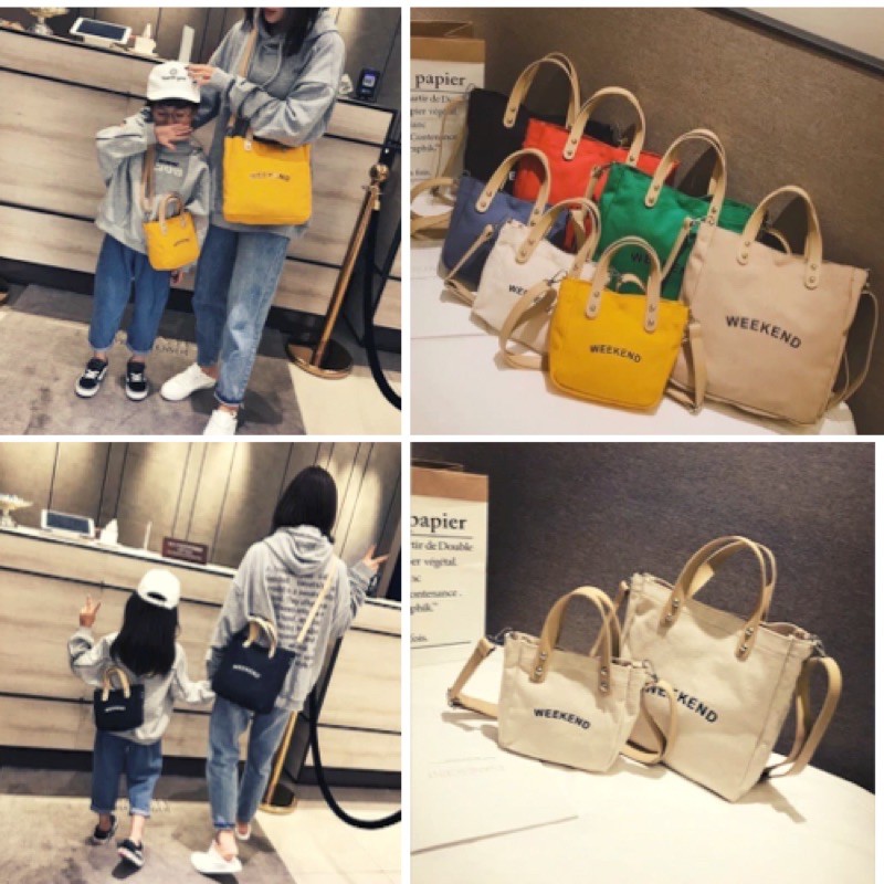 Set túi đôi mẹ bé Hàn Quốc - Túi đeo chéo
