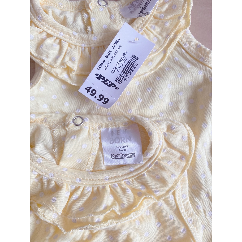 [Size newborn 2-4kg] Body đùi cho bé sơ sinh màu vàng đáng yêu xuất dư xịn