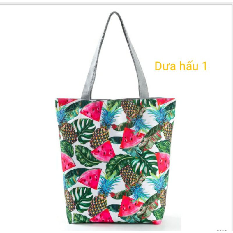 Túi tote vải bố vải canvas chủ đề hoa quả