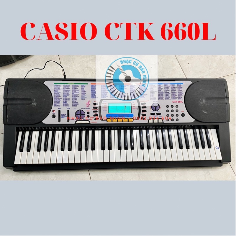 Đàn organ CASIO CTK 660L phím có đèn LED có touch, điệu , tiếng phong phú. Âm thanh hay. Bảo hành 12 tháng