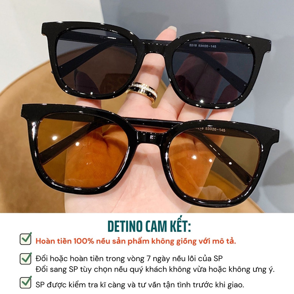 Kính mát nam gọng vuông thời trang Hàn Quốc mắt kính râm nam cao cấp chống tia UV unisex hotrend đẹp DETINO K05