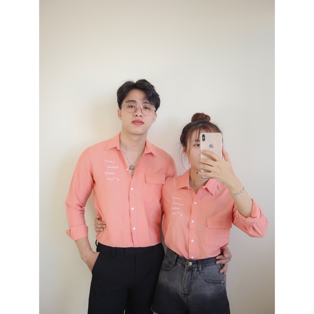 Áo sơ mi nam nữ unisex tay dài kiểu dáng Hàn Quốc hợp thời trang nam tính dễ phối đồ | BigBuy360 - bigbuy360.vn