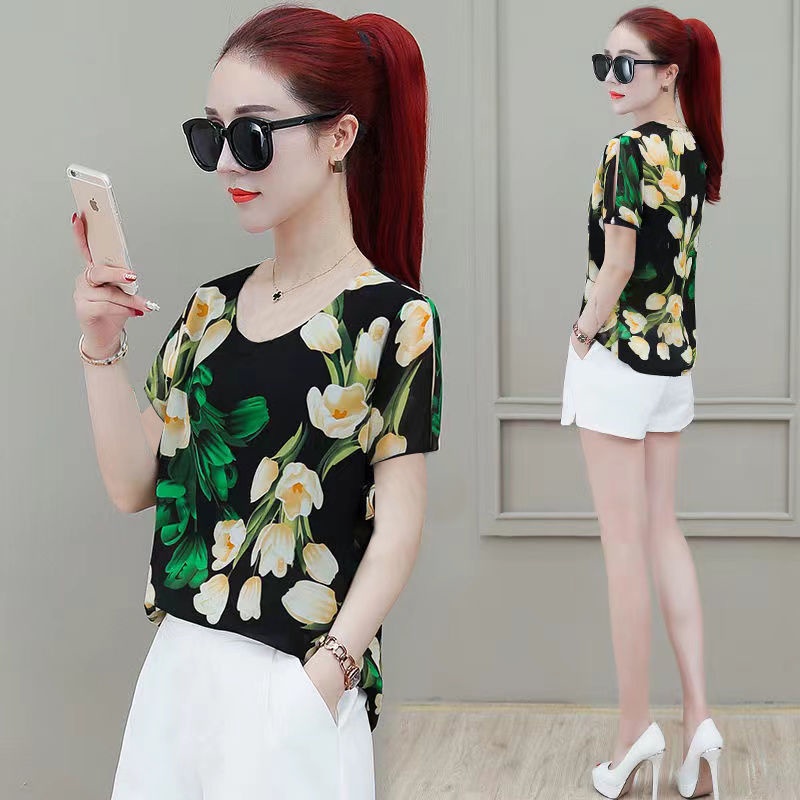 Áo Thun Ngắn Tay plus size In Họa Tiết Xinh Xắn Theo Phong Cách Mùa Hè Dành Cho Nữ