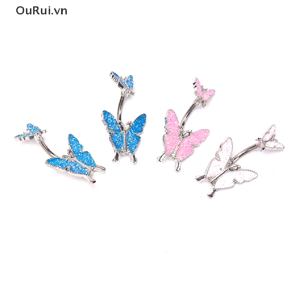 Cánh Bướm Đôi Trang Trí Rốn Phong Cách