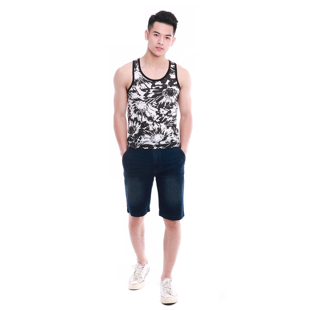 Áo thun nam Narsis NMS1238 màu trắng phối xanh