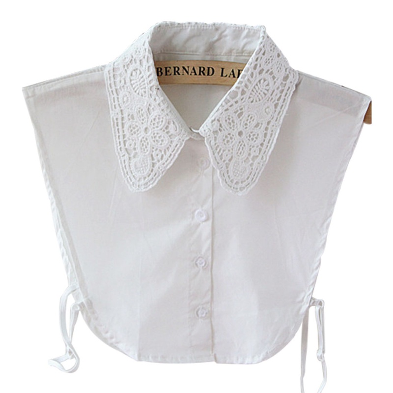 Cổ Áo Sơ Mi Ren Rời Màu Sắc Tinh Khiết Thời Trang Cho Nữ