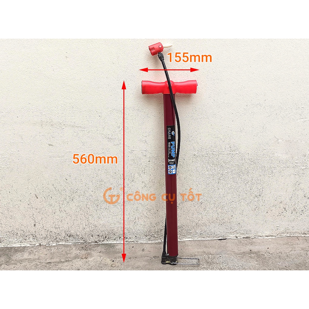 Bơm xe đạp xe máy bằng tay ống bơm Φ4x53cm màu tím