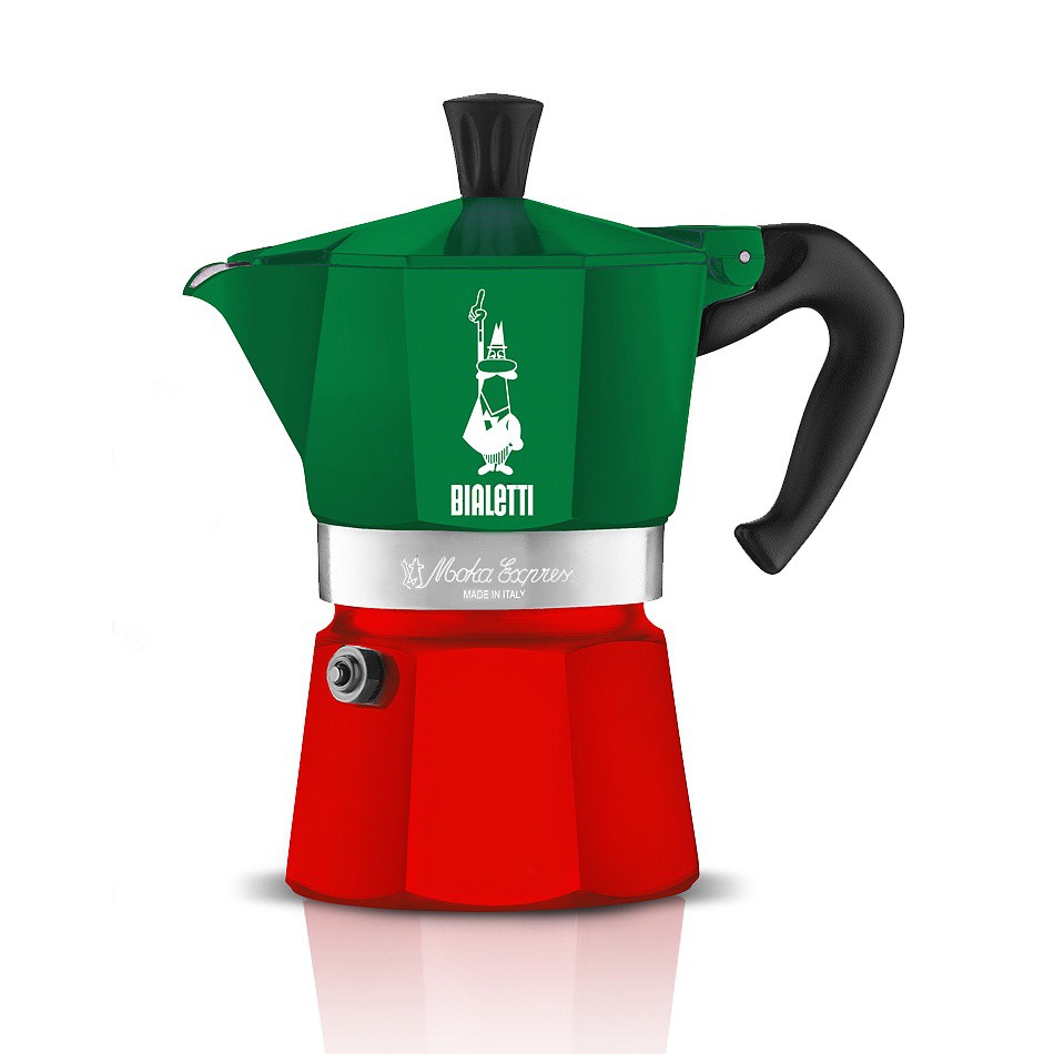 Ấm cà phê Ý Bialetti Moka Express Tricolor 3 cup (made in Italy)