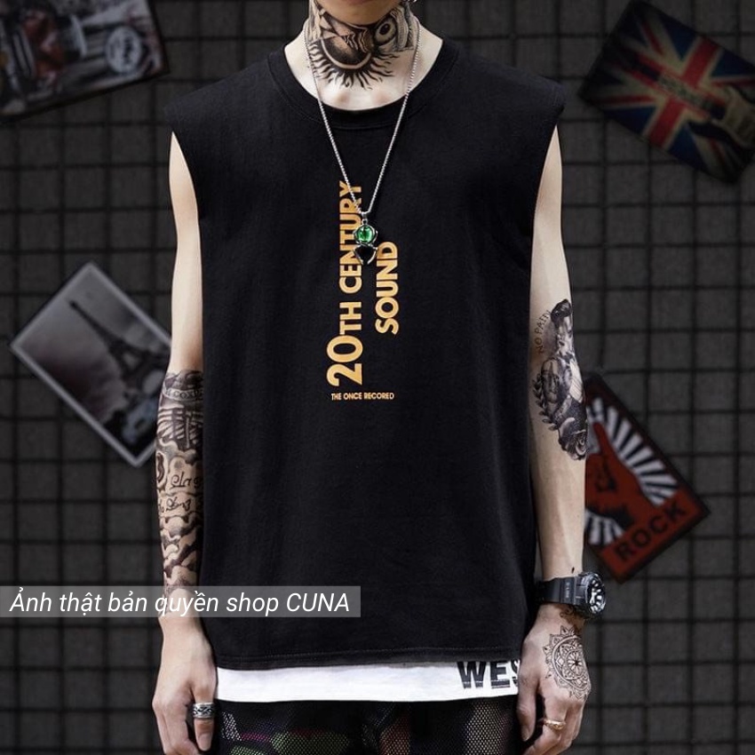 Áo ba lỗ nam nữ form rộng CUNA áo thun 3 lỗ lót nam rộng body trắng đen cotton thun lạnh in chữ tập gym thể thao bóng rổ