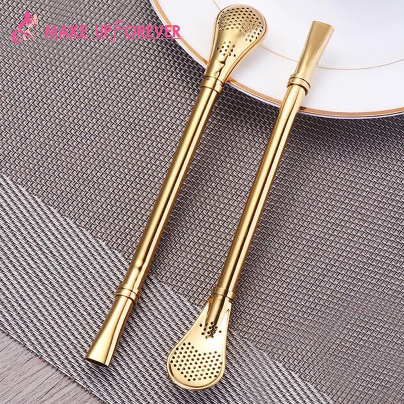 [Make_up Forever]Stainless Steel Straw Spoon Teaspoon Flatware Bareware 7 Colors