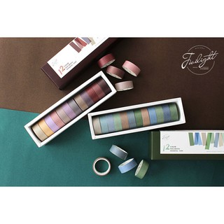 Set 12 cuộn băng dính trang trí Washi tape macarons WS012