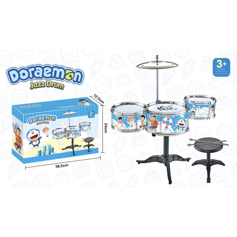 Bộ trống Jazz Drum Doraemon cho bé có ghế ngồi TPHCM