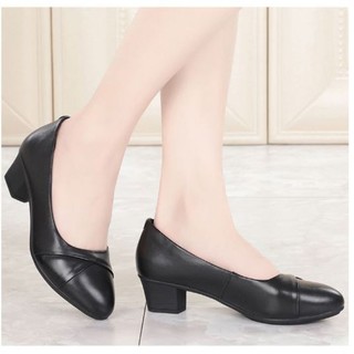 Hàng vnxk_giày cao gót nữ da lì 4cm, da lì cao cấp siêu bền - hình thật