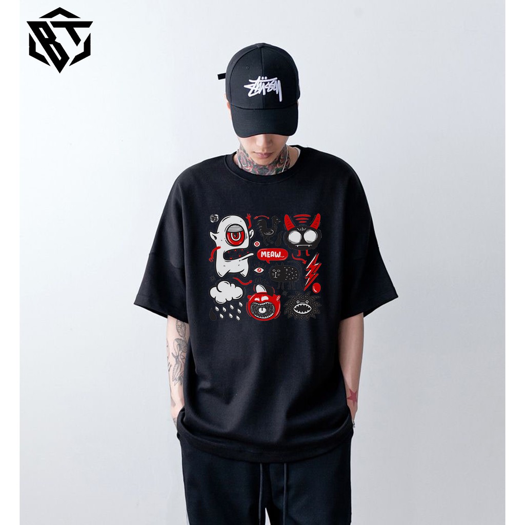 Áo thun tay lỡ 🔴FREESHIP🔴 form rộng unisex Nam Nữ LOGOS tee