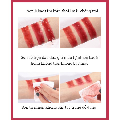 Son 3 màu ANSEL chống nước lâu trôi son lì có dưỡng son môi kim cương - chính hãng