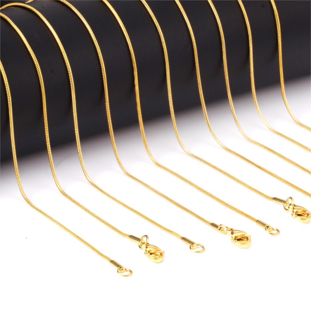 dây chuyền titan mạ vàng 18K như thật kiểu sợi mì