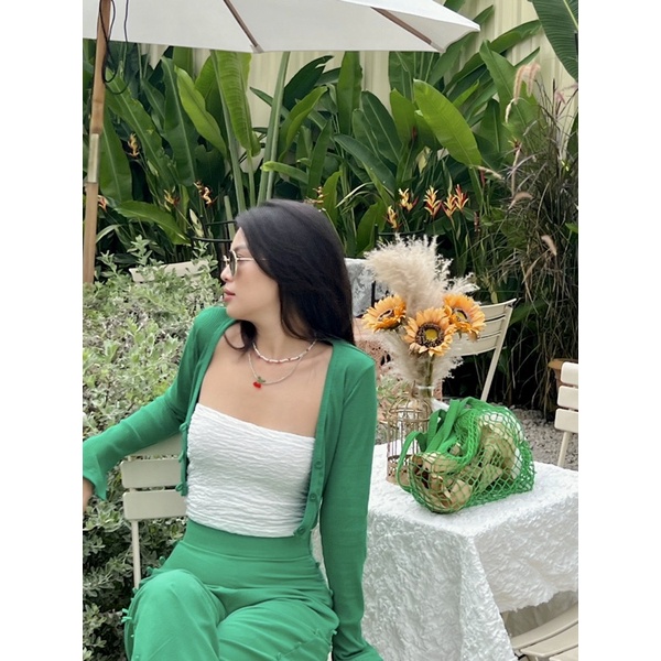 Áo Croptop thun gân tay dài