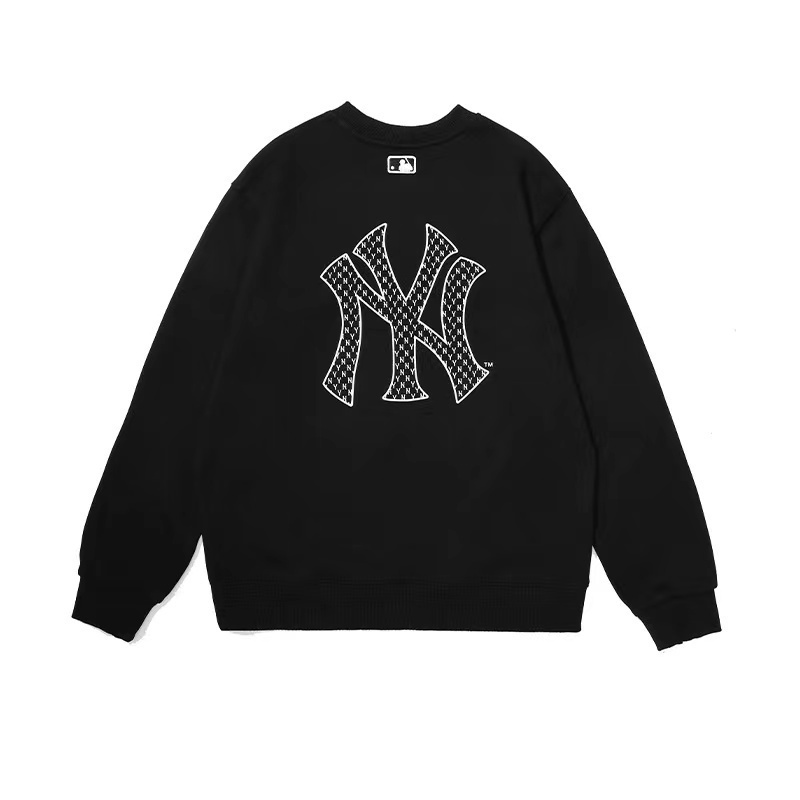 Áo Sweater Cotton Thêu Chữ MLB Thời Trang Cho Nam Nữ
