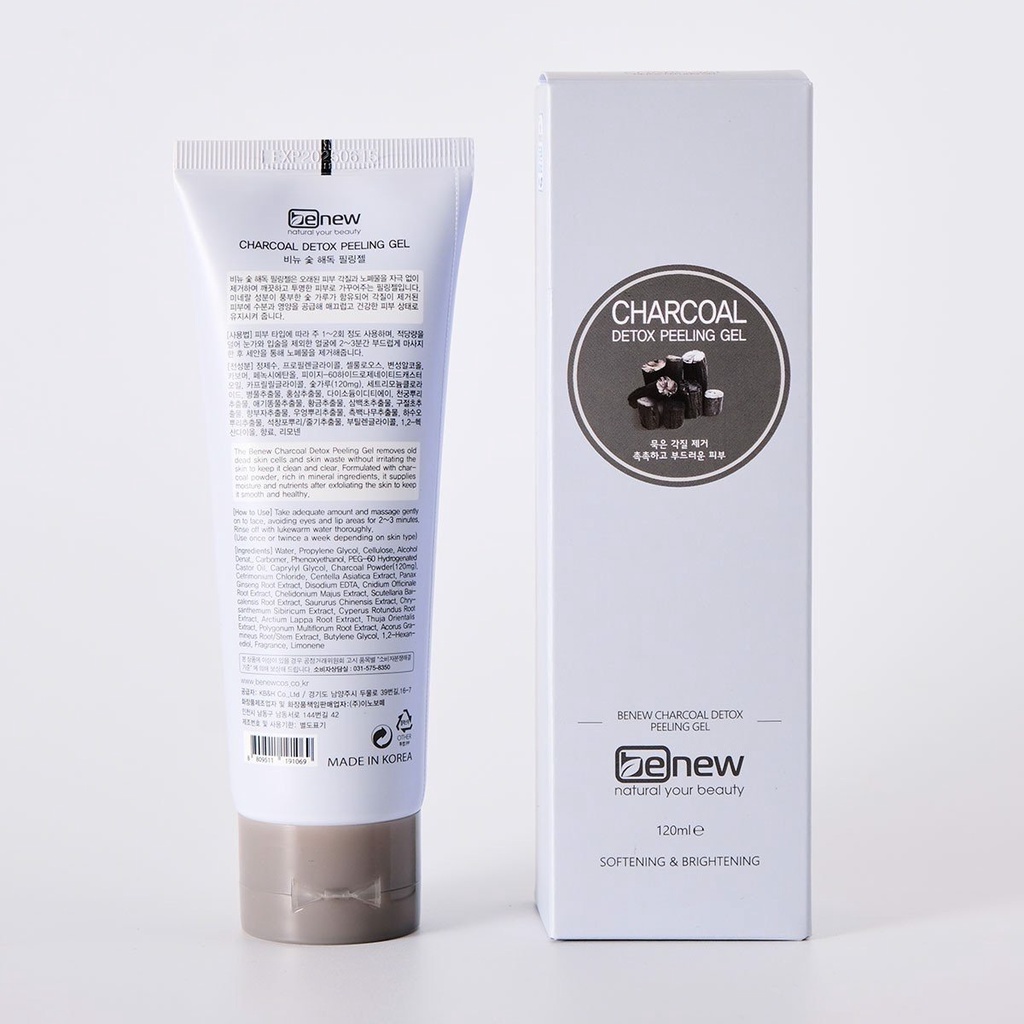Tẩy tế bào chết / tẩy da chết Than hoạt tính thải độc Benew Charcoal Detox Peeling Gel