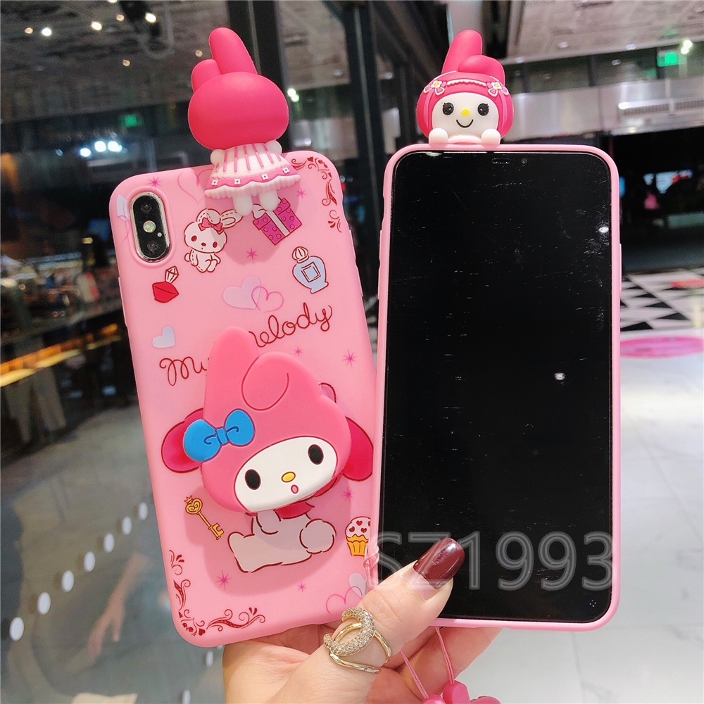 Ốp Lưng Hoạt Hình My Melody Có Dây Đeo Cho Oppo A53 A33 A32 2020 A5 2020 F11 F11 Pro A7 A5S A12 A3S F9 F7 F5 F1S A57 A39 A37 A83 A71