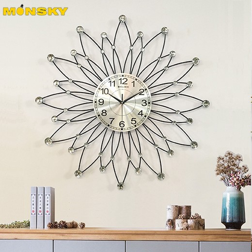 Đồng hồ treo tường MONSKY GCLOCK loại 71X71 (cm) cao cấp làm từ kim loại sơn tĩnh điện chạy máy kim trôi chuẩn (2018)