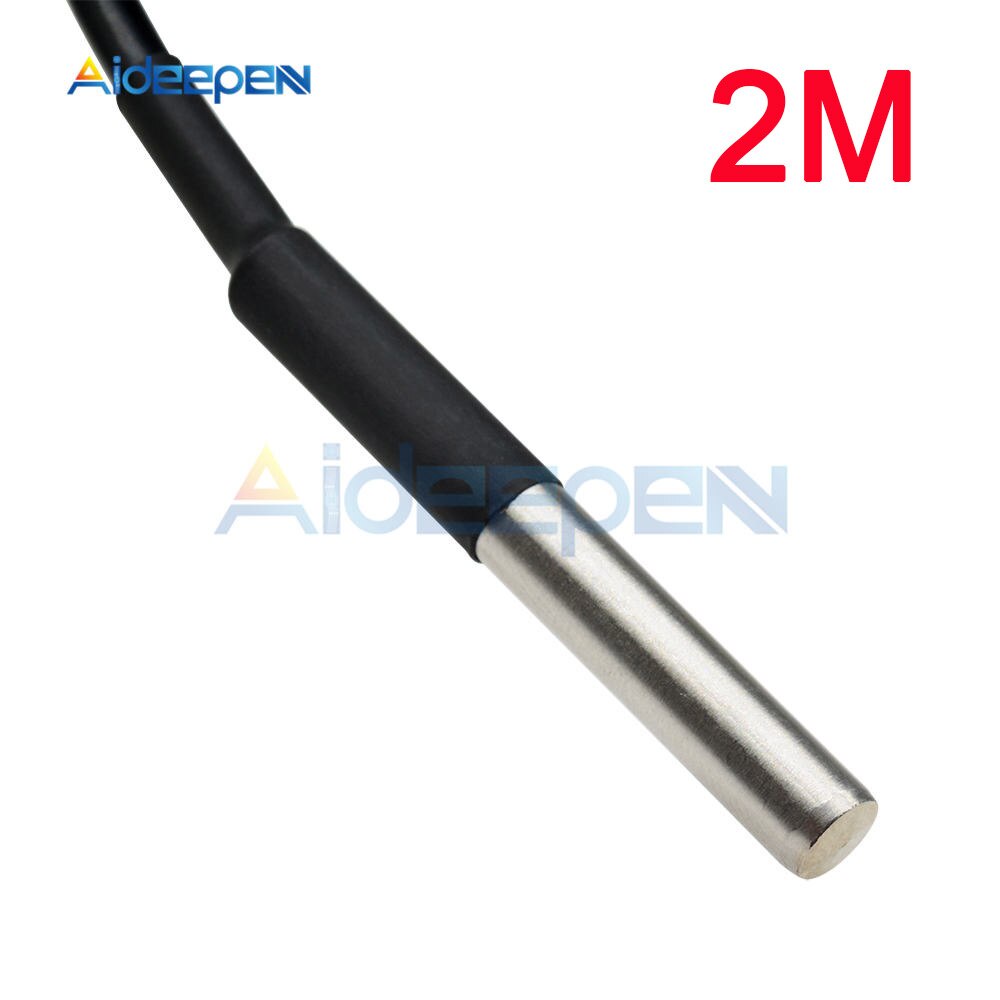Cảm Biến Nhiệt Độ Kỹ Thuật Số Bằng Thép Không Gỉ Chống Thấm Nước 1m / 2m / 2.5m / 3m Ds18B20