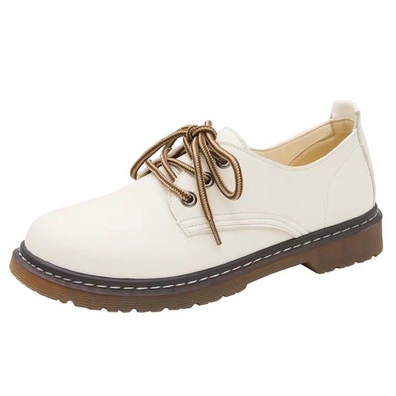 Giày oxford VINTAGE trái tim đế vuông mũi tròn có dây buộc