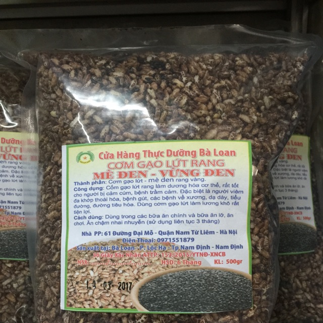Cơm gạo lưt rang mè đen gói 500gr