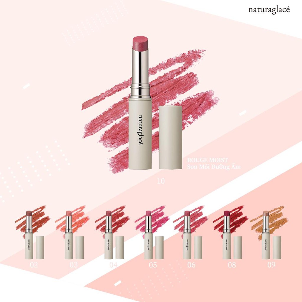 [Mua son tặng set son du lịch mini] Son bán lì hữu cơ naturaglacé rouge moist lipstick