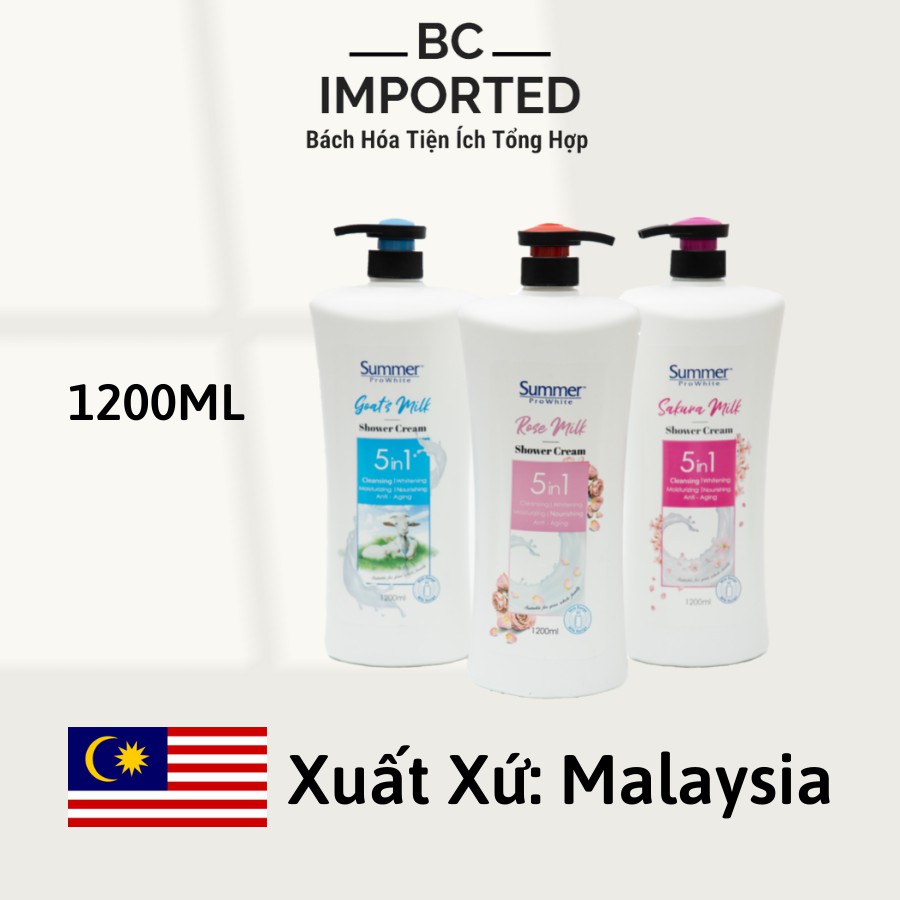[HÀNG CHÍNH HÃNG] Sữa tắm dê -nhập khẩu MALAYSIA -Cải thiện da khô mùi hương thơm các loài hoa, giữ ẩm cho làn da
