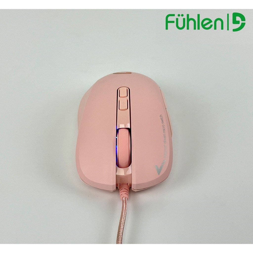 Chuột máy tính màu Hồng gaming giá rẻ chính hãng chuột Fuhlen G90 Pink nút bấm bất tử