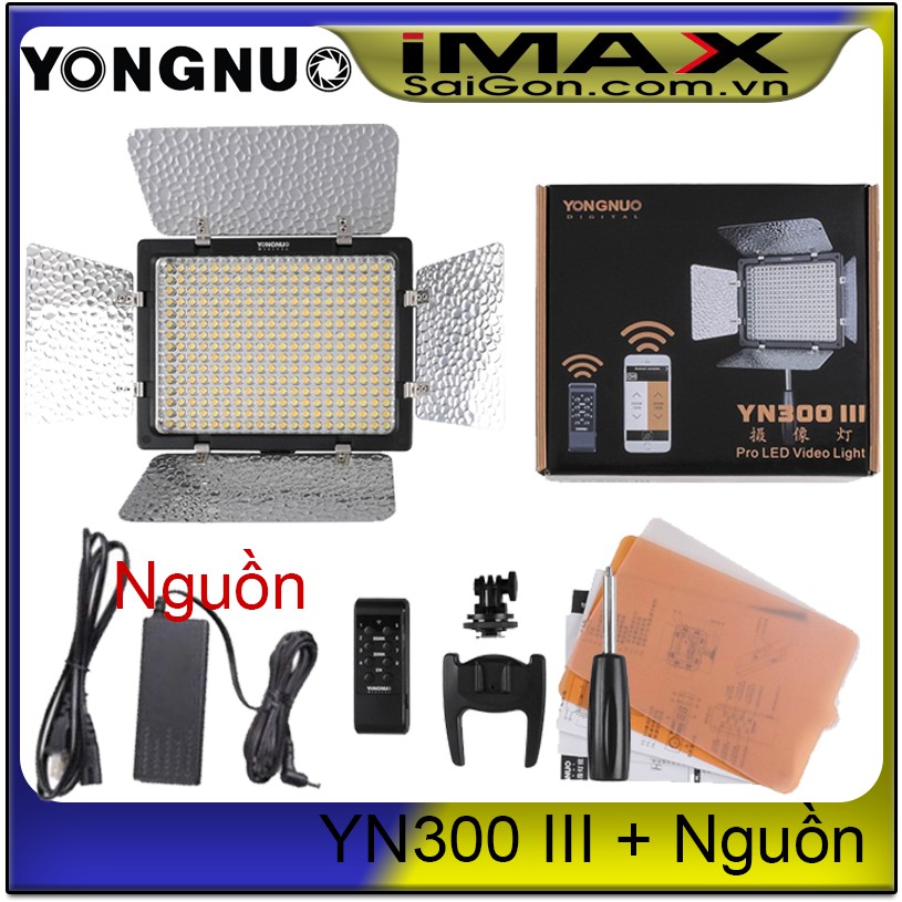 COMBO ĐÈN LED YONGNUO YN300 III+ ADAPTER