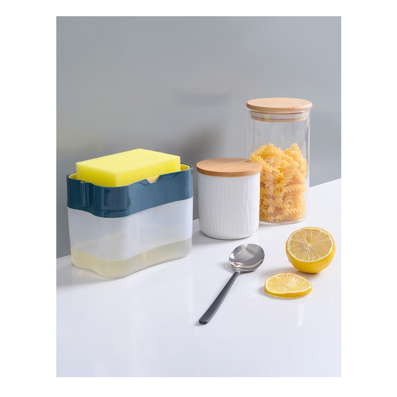 Hộp Đựng Nước Rửa Chén Tự Động Tạo Bọt 2 in 1 Thông Minh Tiện Lợi Kèm Miếng Bọt Biển