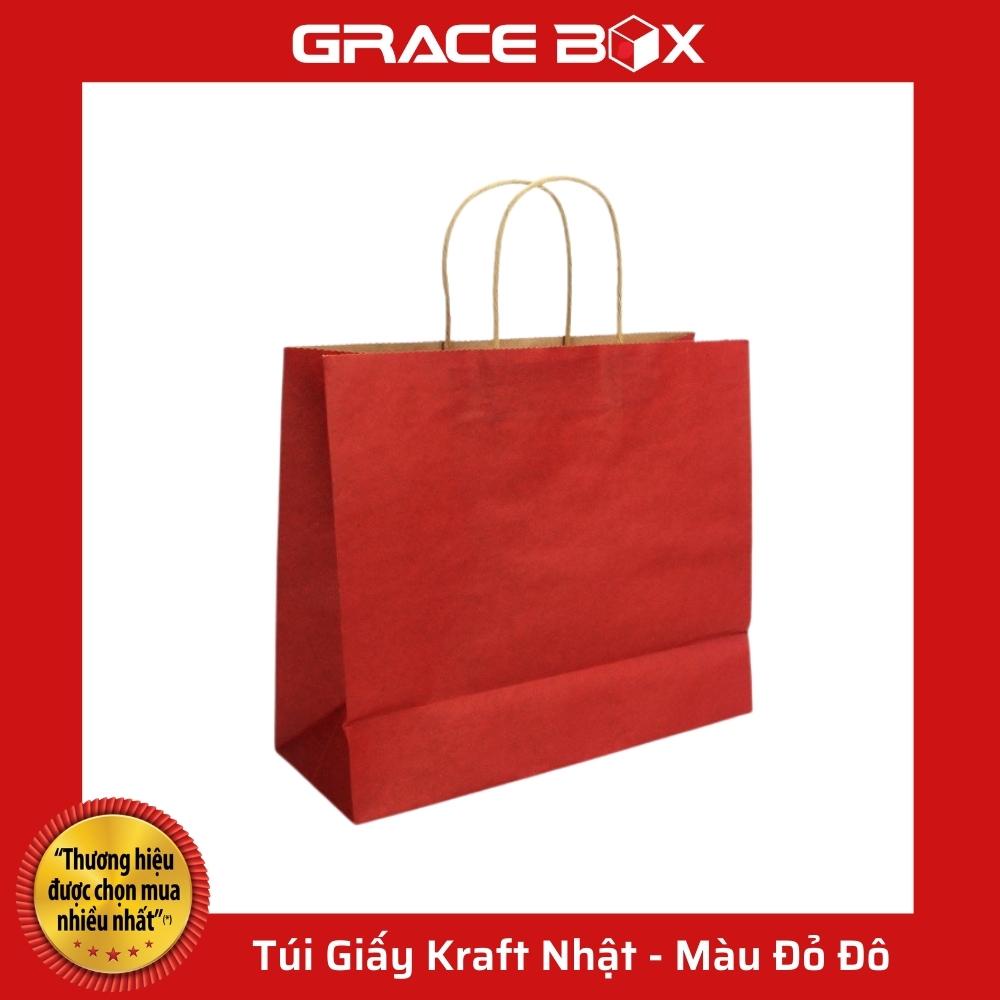 {Giá Sỉ} Túi Giấy Kraft Nhật Cao Cấp - Màu Đỏ Đô - Siêu Thị Bao Bì Grace Box