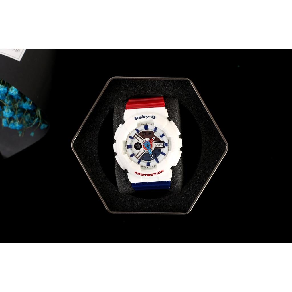 Đồng Hồ Điện Tử Thể Thao CASIO Nhật Bản Màu Trắng Đỏ Xanh Lam Phong Cách ins Cơ Học Chronograph Dễ Phối Đồ Cho Bé Gái-G