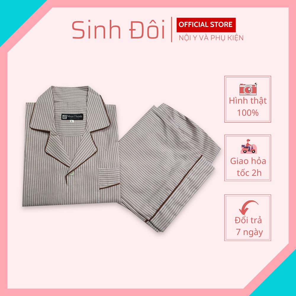 [ẢNH THẬT] Pijama nam, bộ ngủ nam trung niên Nhật Thịnh dài tay, ngắn tay quần dài chất kate mềm mịn, thoáng mát