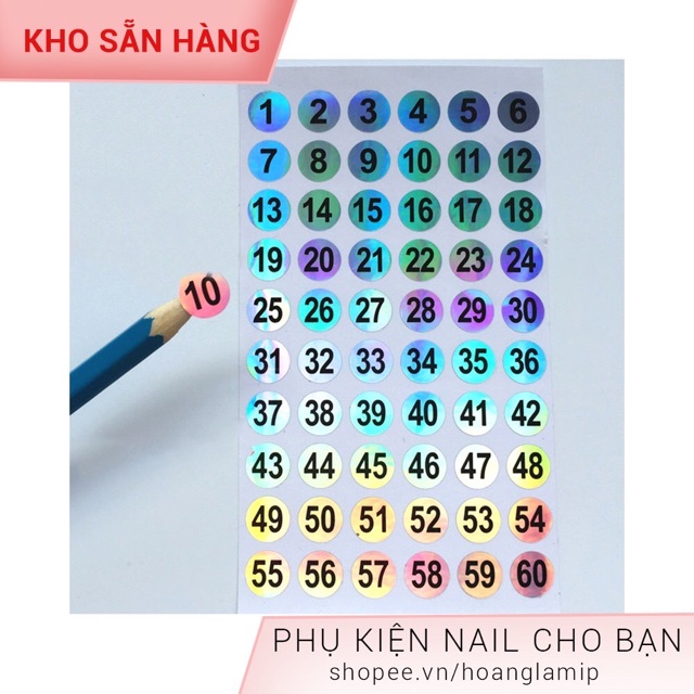 Số dán chai sơn , bảng mẫu