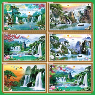 Tranh dán tường - tranh dán tường 3d sơn thủy hữu tình - phong cảnh thác nước 03