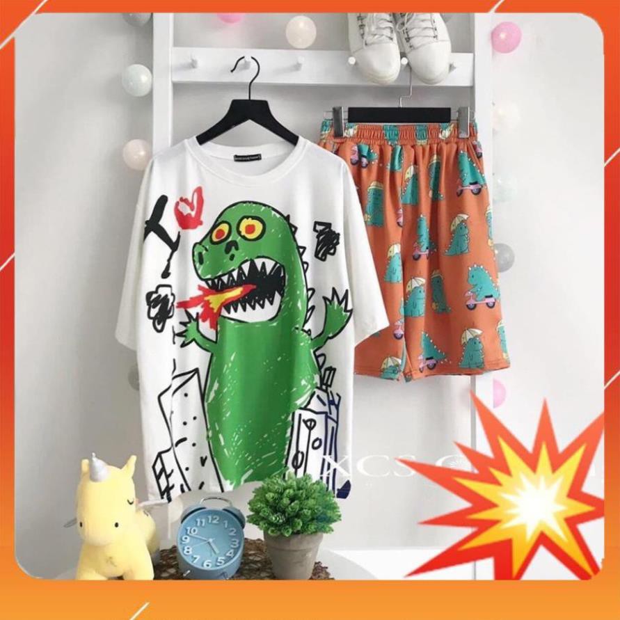 Set bộ hoạt hình UNISEX quần cartoon kèm áo tay lỡ siêu dễ thương có ảnh/video thật dahishop95 siêu đẹp