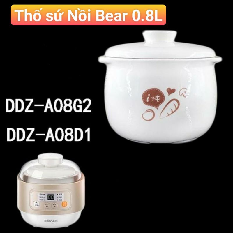 Nắp/thố sứ nồi Bear NÂU, THỐ SỨ BEAR BẦU 0.8l, bao bể vỡ do vận chuyển