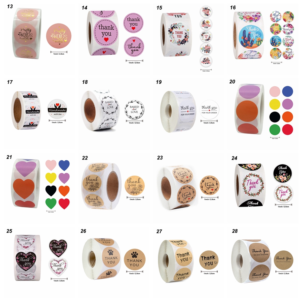 Set 500 Miếng Dán In Chữ Thank You Trang Trí