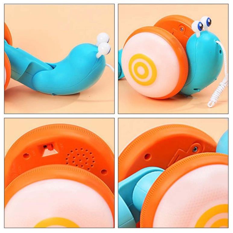 Đồ chơi ốc sên chạy pin phát nhạc và đèn - Đồ chơi con thú dắt bộ chạy pin Ticktoys