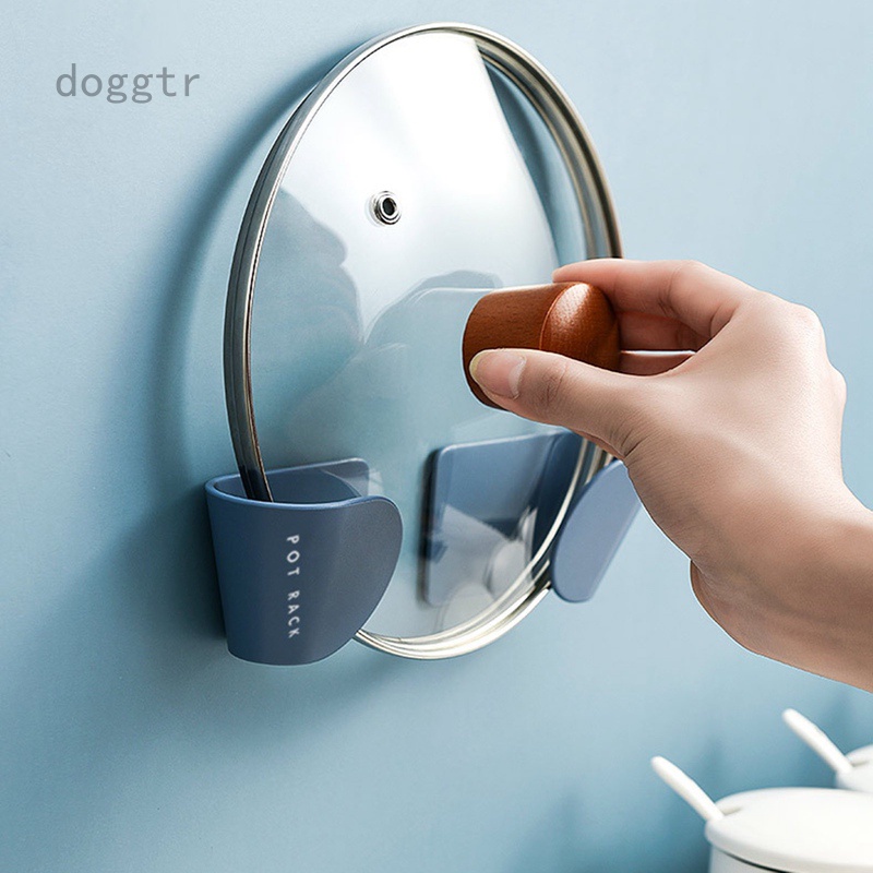 Set 2 Giá Đỡ Nắp Nồi Gắn Tường Tự Dính Tiện Dụng