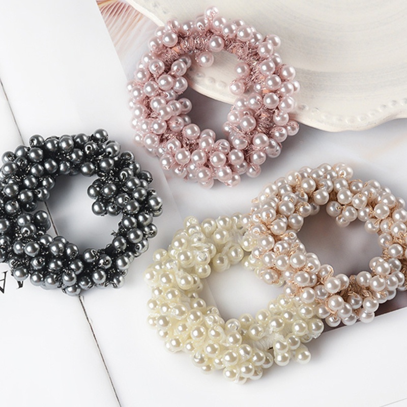 Dây Cột Tóc Co Giãn Đính Hạt Ngọc Trai Dễ Thương