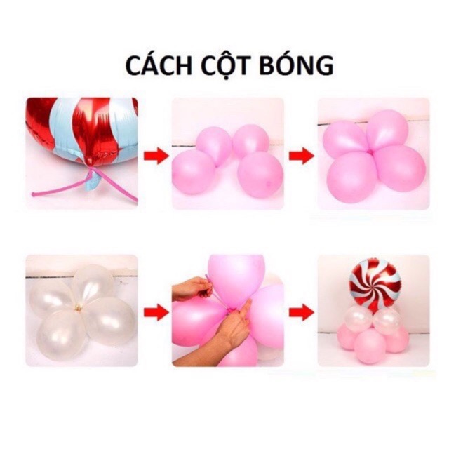 Set Bóng Trang Trí Sinh Nhật Người Lớn, Bé Trai, Bé Gái Đẹp Tại Nhà Có Trụ Bóng( Set Không Lá)