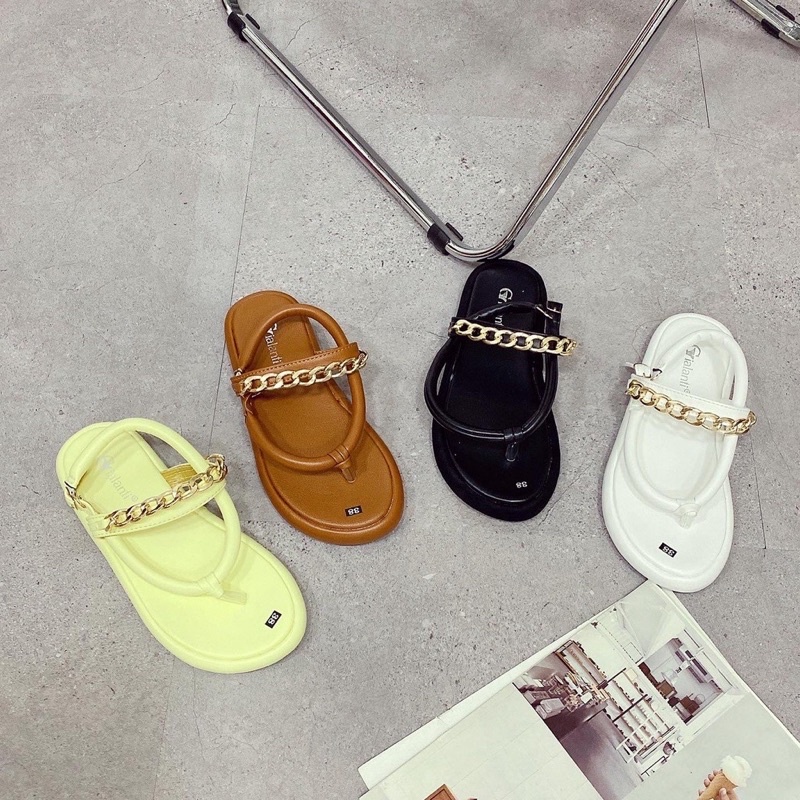 Giày Sandal Nữ Đế Xuồng Quai Xích Xỏ Ngón Cao 3P Đẹp Rẻ Thời Trang SD-0313