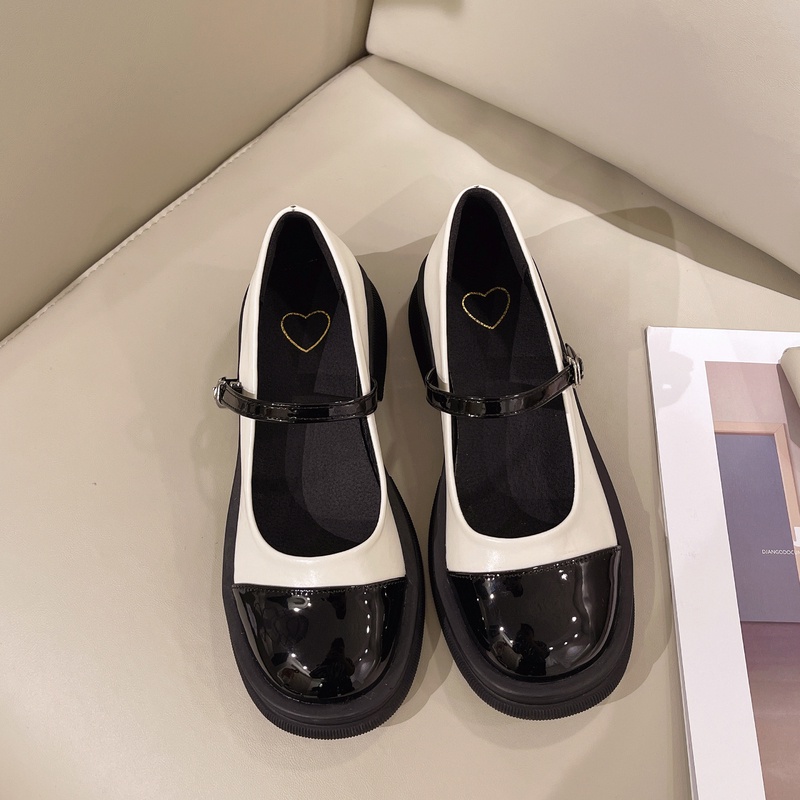 Giày da búp bê Ielgy thiết kế mũi tròn trẻ trung sành điệu cho nữ