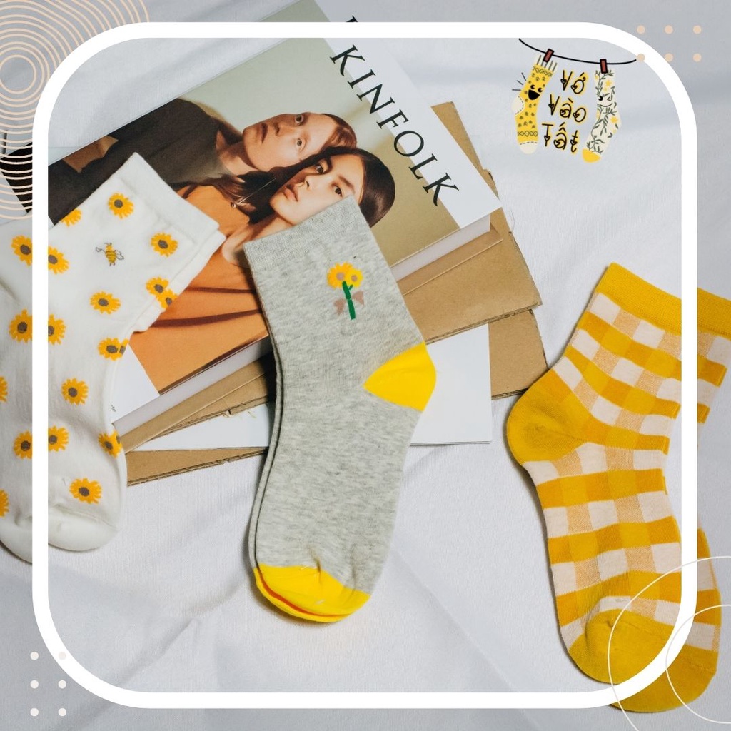 TÂT VỚ NỮ CỔ CAO VÀNG HOA MẶT TRỜI